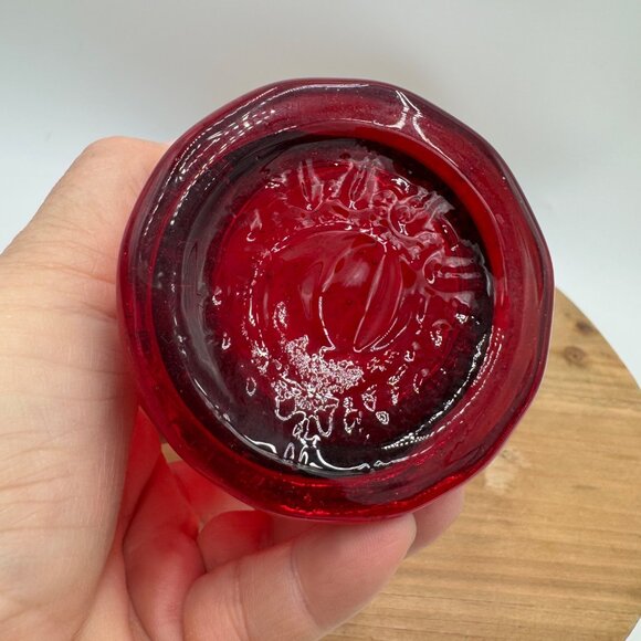 Ruby Red Hurricane Glass Vase Candle Holder Flare Top Holiday Decor - Picture 5 of 9